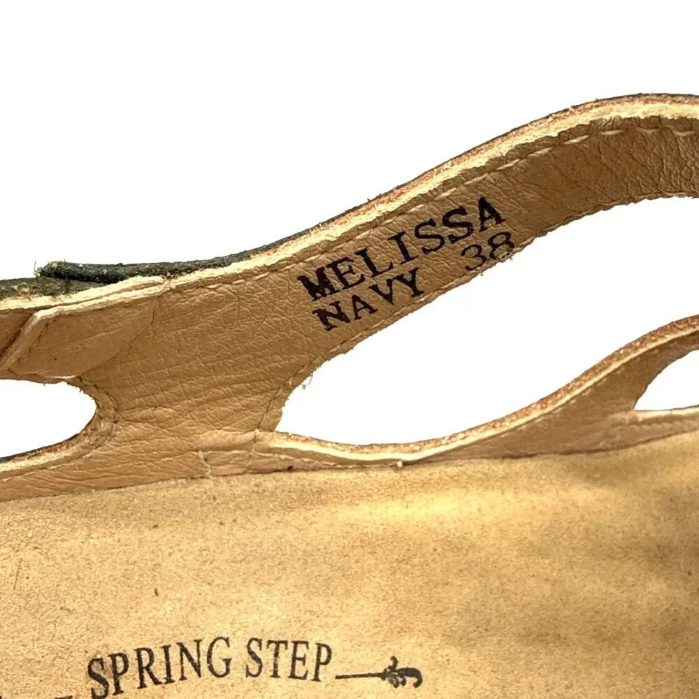 L'Artiste by Spring Step MELISSA Navy/Teal Leather Wedge Sandal Wm US 7.5 & EU38